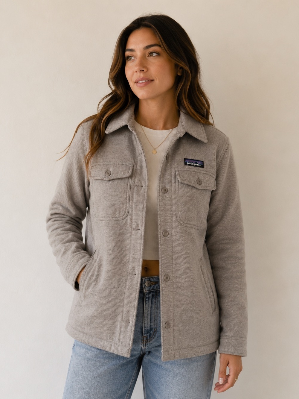 Patagonia Light Gray Women's Fleece Jacket
